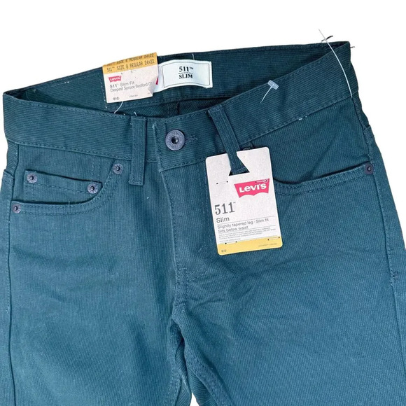 Levi’s Strauss & Co 5”11 Olive green Slim Fit Sz 24x22 (8Reg) Kids - Picture 2 of 6